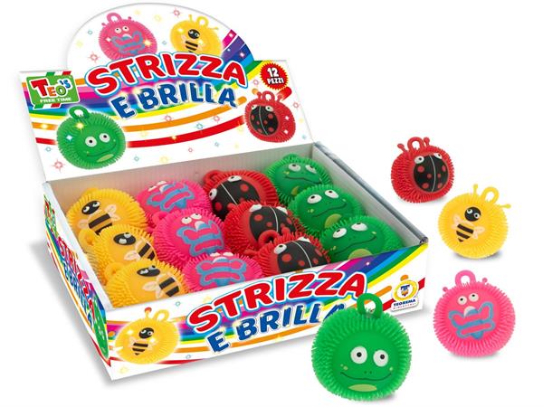 PALLINA LED 'ANIMALI' STRIZZA BRILLA 4/COL 12 H   -MIN 6       DISPLAY-X