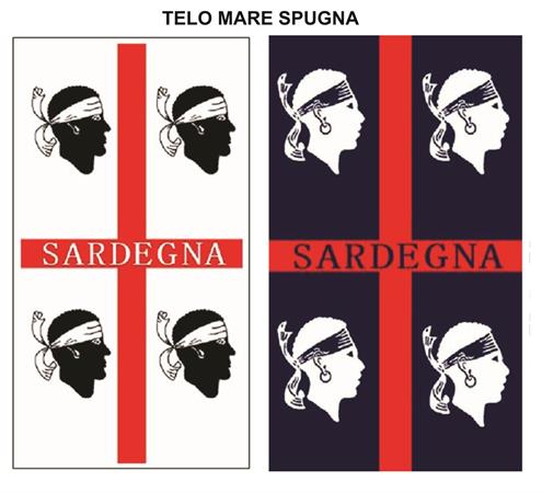 TELO MARE SKIPPER CM. 90x165 SPUGNA 'SARDEGNA'  24 E    MARE BIANCO/BLU