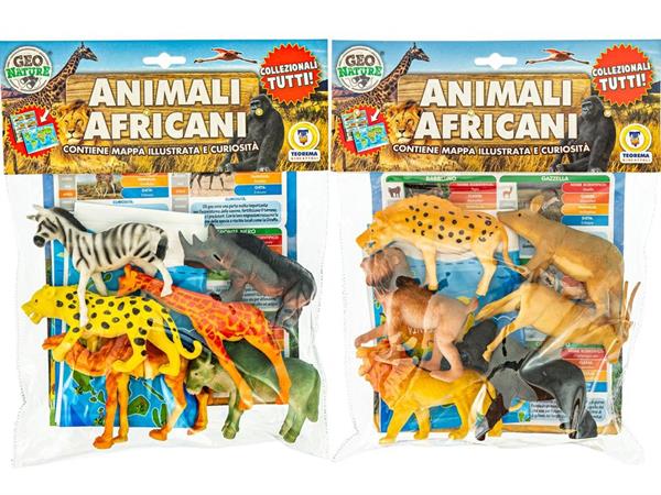 ANIMALI AFRICANI C/MAPPA PZ.6 IN BUSTA 2/ASS 12 E