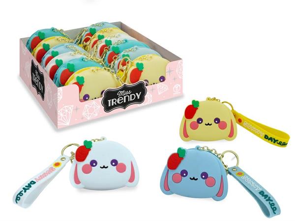 PORTAMONETE 'CONIGLIETTI' SILICONE C/CERNIERA 12 E               DISPLAY