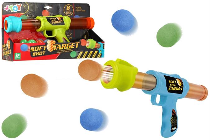 PISTOLA 'SOFT TARGET' C/6 PALLINE MORBIDE 2/ASS 12 $           SCATOLA-M