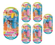 BAMBOLINA 'EVELYN' CM. 9 C/ACCESSORI SPIAGGIA 12 $  -MIN 2     DISPLAY-F