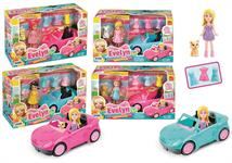 BAMBOLINA 'EVELYN' PLAYSET C/AUTO CABRIO 2/ASS 24 $            SCATOLA-F