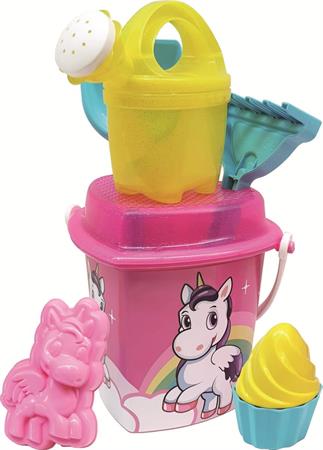 SECCHIO SET MARE LIC CM. 19 UNICORNO +INNAF   12 E    CUORE    C/GELATI