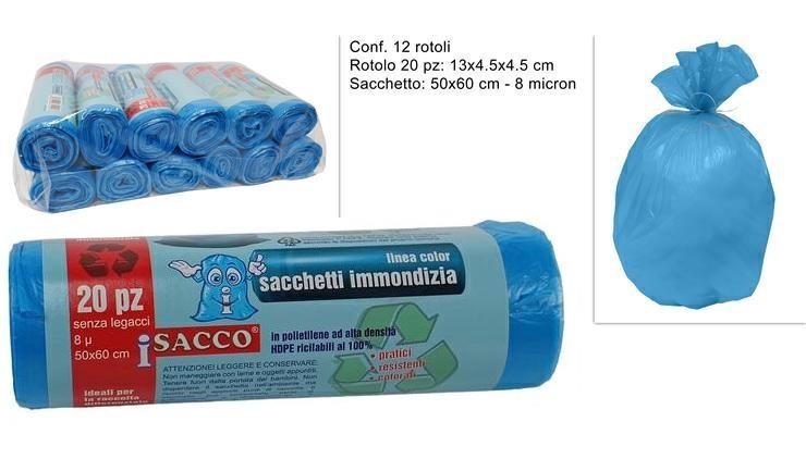 SACCHETTI CM. 50x60 'BLU'  PZ. 20       12 $    -MIN 6