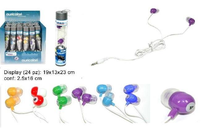 AURICOLARI STEREO IN TUBO PVC 6/ASS     24 $     -MIN 3          DISPLAY