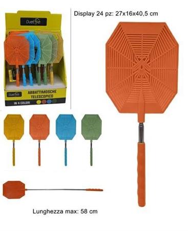 RACCHETTA ABBATTIMOSCHE CM. 58  4/ASS   24 $    -MIN 4  IN FERRO DISPLAY