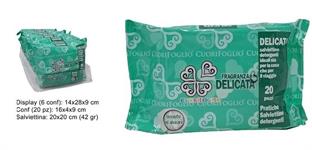 SALVIETTE DETERGENTI 'DELICATE'  PZ.20    6 $   -MIN 6   DISPLAY   R/ULT