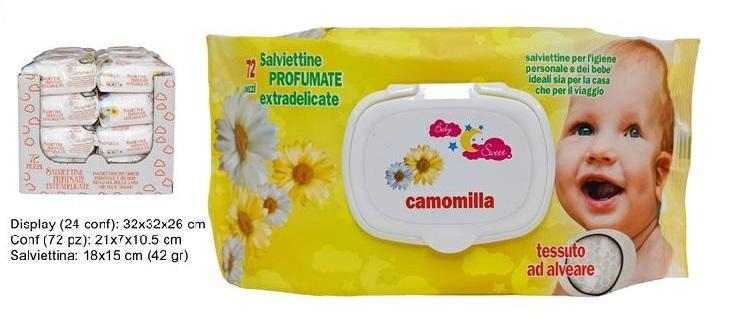 SALVIETTE PROFUMATE 'CAMOMILLA' PZ.72    24 $   -MIN 6           DISPLAY