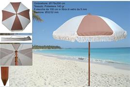 OMBRELLONE CM.200/8 POLIEST PA32 +SNOD FINT-LEGNO  6 $  FRANGIA ST-FIBER
