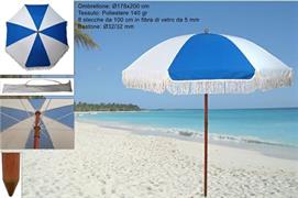 OMBRELLONE CM.200/8 POLIEST PA32 +SNOD FINT-LEGNO  6 $  FRANGIA ST-FIBER
