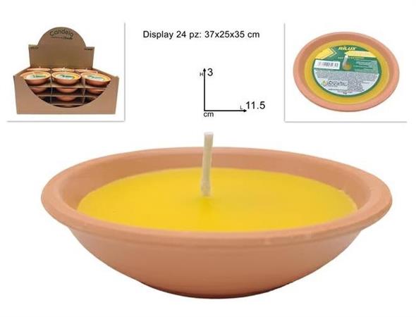 CITRONELLA CANDELA CM. 12 FIACCOLA COCCIO  24 E   -MIN 3     PER ESTERNO