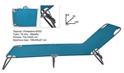 SEDIA LETTINO CM.195 TESS/POLIESTERE AZZURRO   4 E    TUBO 18