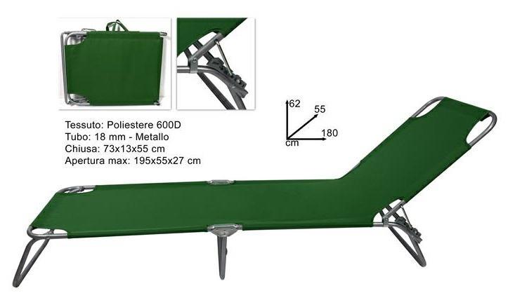 SEDIA LETTINO CM.195 TESS/POLIESTERE VERDE  4 $    TUBO 18
