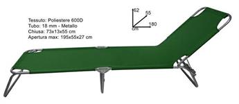 SEDIA LETTINO CM.195 TESS/POLIESTERE VERDE  4 $    TUBO 18
