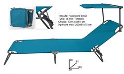 SEDIA LETTINO CM.200 TESS/POLIESTERE  AZZURRO  4 E    C/TETTO   TUBO 18