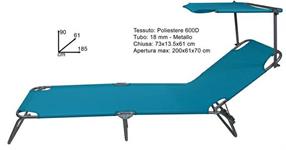 SEDIA LETTINO CM.200 TESS/POLIESTERE  AZZURRO  4 E    C/TETTO   TUBO 18