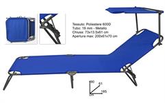 SEDIA LETTINO CM.200 TESS/POLIESTERE BLU  4 E      C/TETTO    TUBO 18