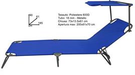 SEDIA LETTINO CM.200 TESS/POLIESTERE BLU  4 E      C/TETTO    TUBO 18