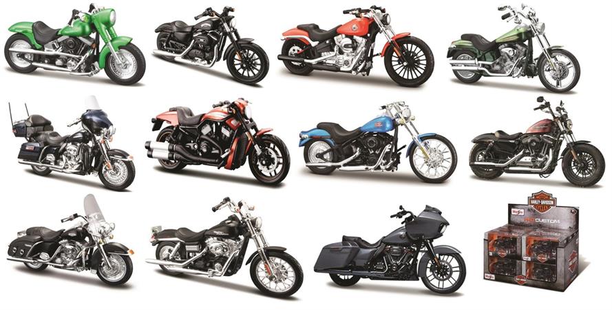 MOTO D-CAS 1/18 'HARLEY-DAVIDSON' 6/ASS  12 E      DISPLAY     SCATOLA-M