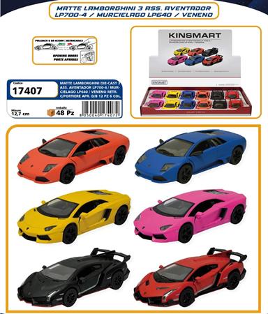 AUTO D-CAS 1/36 LAMBORGHINI MATTE ASS. R/CAR  12 $  -MIN 2     DISPLAY-M
