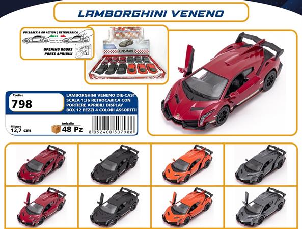 AUTO D-CAS 1/36 LAMBORGHINI VENENO R/CAR  12 $   -MIN 2        DISPLAY-M