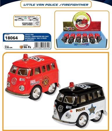 AUTO D-CAS LITTLE VAN POLIZIA/POMPIERI R/CAR  12 $  -MIN 2     DISPLAY-M