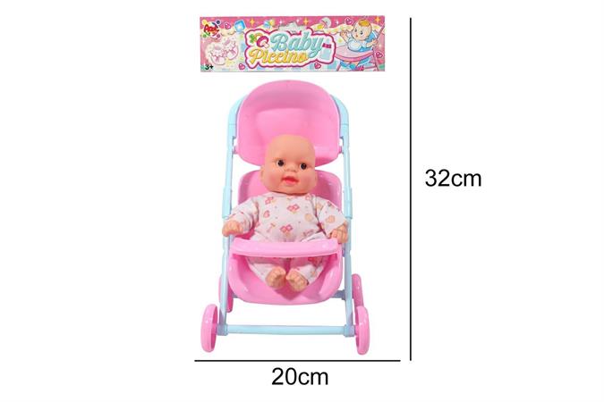 BAMBOLOTTO 'BABY' C/PASSEGGINO CM. 32     24 $                   BUSTA-F