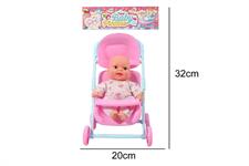 BAMBOLOTTO 'BABY' C/PASSEGGINO CM. 32     24 $                   BUSTA-F