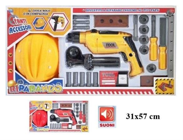 ATTREZZI DA LAVORO C/CASCO A BATTERIA 2/ASS 8 $                SCATOLA-M