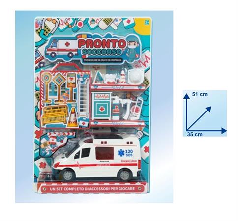 SET AMBULANZA CAMION C/ACCESSORI CM.50  12 E                   BLISTER-M