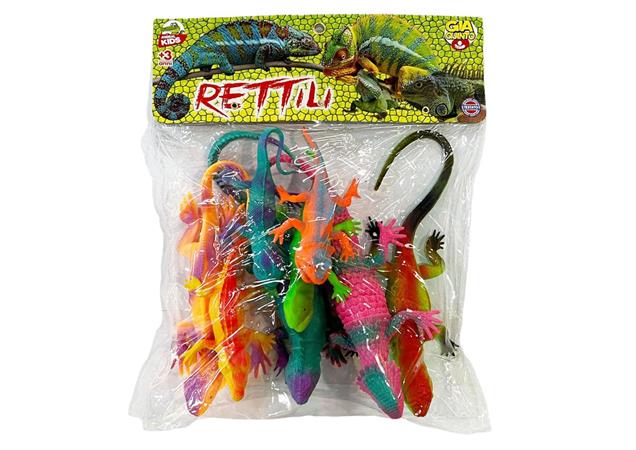 ANIMALI RETTILI FLUO GRANDI PZ.8 IN BUSTA 12 $