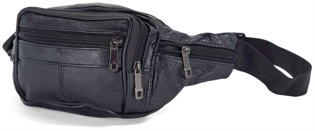 MARSUPIO PELLE CM. 33x11 NERO  50 $