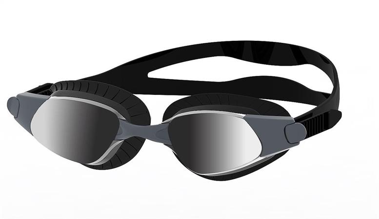 OCCHIALINI SUB 14+ SILICONE RACE NERO   12 E   SPECCHIATI    IN ASTUCCIO