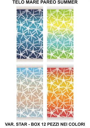 TELO MARE PAREO KEEKOY CM. 90x170 COTONE   12 E   C/FRANGIA    4/COLORI