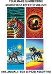 TELO MARE VELOUR CM.100x180 MICRO/SPUGNA  24 E    'ANIMALI'    4/COLORI