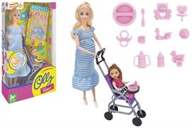 BAMBOLA 'OLLY' INCINTA C/BIMBA E PASSEGGINO 12 $               SCATOLA-F