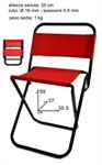 SEDIA  SGABELLO CM. 43 PIEGHEVOLE 3/COL  20 £      CON SCHIENALE