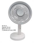 VENTILATORE CM. 33 RICAR. USB 3 VELOC. BIANCO 10 £               SCATOLA