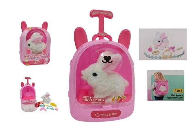 TROLLEY ZAINETTO C/CONIGLIO SUONI/MOV. E ACC 10 £