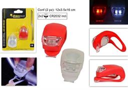 LUCE-LED SET PER BICI BIANCA/ROSSA 2PZ   48 £  -MIN 3  ILLUMINAZ BLISTER