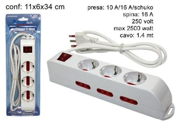 MULTI PRESA 9 POSTI C/INTERRUTTORE       15 £   HXS011-9           BUSTA