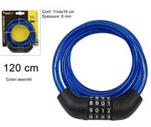 LUCCHETTO BICICLETTA CM.120 C/COMBINAZIONE 3/ASS  24 £     SPESSORE 8 MM