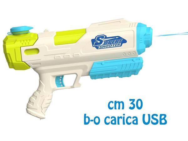 PISTOLA ACQUA CM. 30 A BATTERIA C/LUCE 12 £      -RICARICA USB