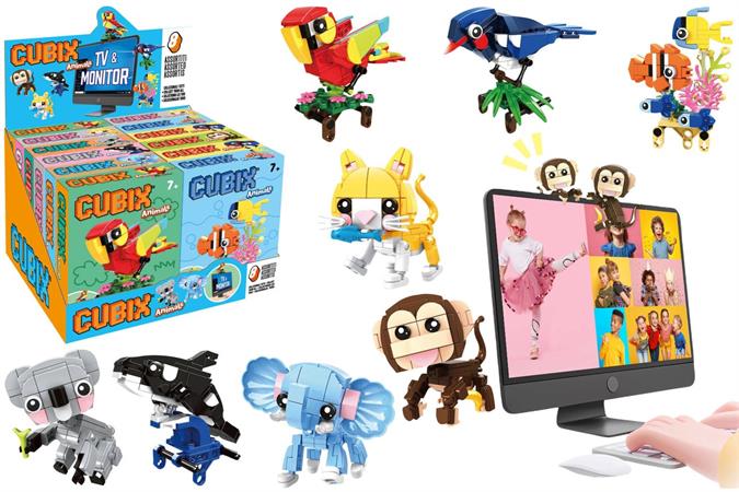 COSTRUZIONI CUBIX ANIMALI DA SCRIVANIA 8/ASS 12 £    DISPLAY   SCATOLA-M