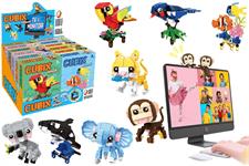 COSTRUZIONI CUBIX ANIMALI DA SCRIVANIA 8/ASS 12 £    DISPLAY   SCATOLA-M