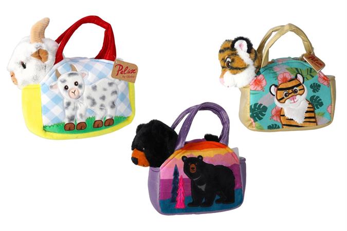 BORSETTA PELUCHE ANIMALI 'SELVAGGI' 3/ASS 8 £                    SFUSI-F