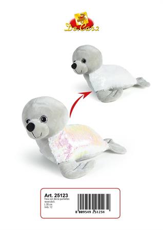 PELUCHE CM. 30 FOCA GRIGIA C/PAILLETTES  12 N                      R/ULT