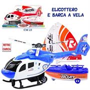 ELICOTTERO R/CARICA C/BARCA A VELA IN BOX 2/ASS 48 £              CUPOLA