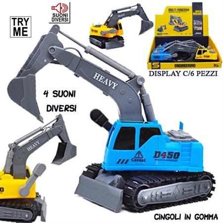 CAMION ESCAVATORE CINGOLATO C/CABINA E SUONI 6 £    2/ASS      DISPLAY-M